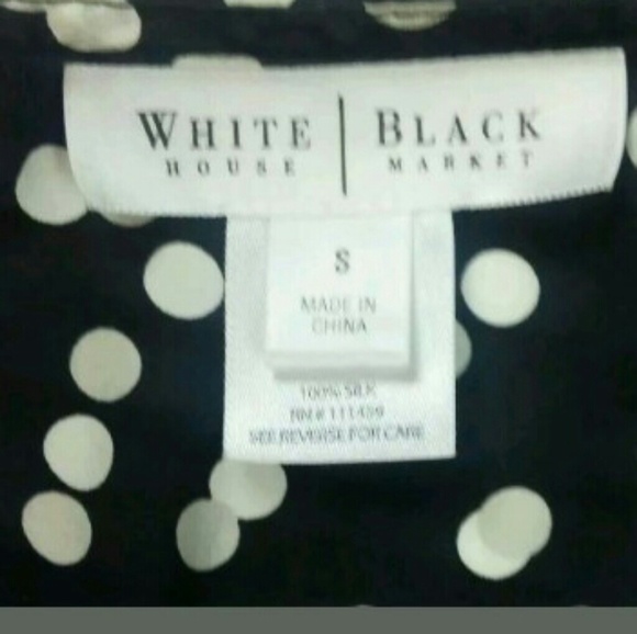 White House Black Market Silk Polka Dot Bead Shirt - Picture 5 of 5